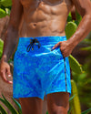 Splatter Swim Shorts Blue - 5" Shorts / Board shorts Tucann 