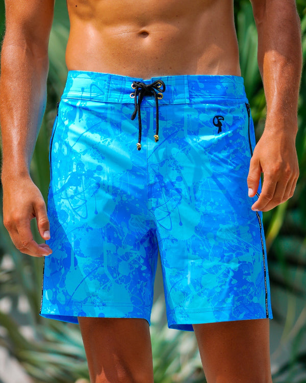 Splatter Swim Shorts Blue - 7" Shorts / Board shorts Tucann 