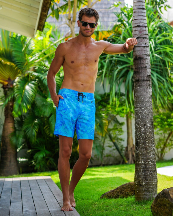 Splatter Swim Shorts Blue - 7" Shorts / Board shorts Tucann 