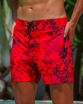 Splatter Swim Shorts Red - 5