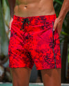 Splatter Swim Shorts Red - 5" Shorts / Board shorts Tucann 