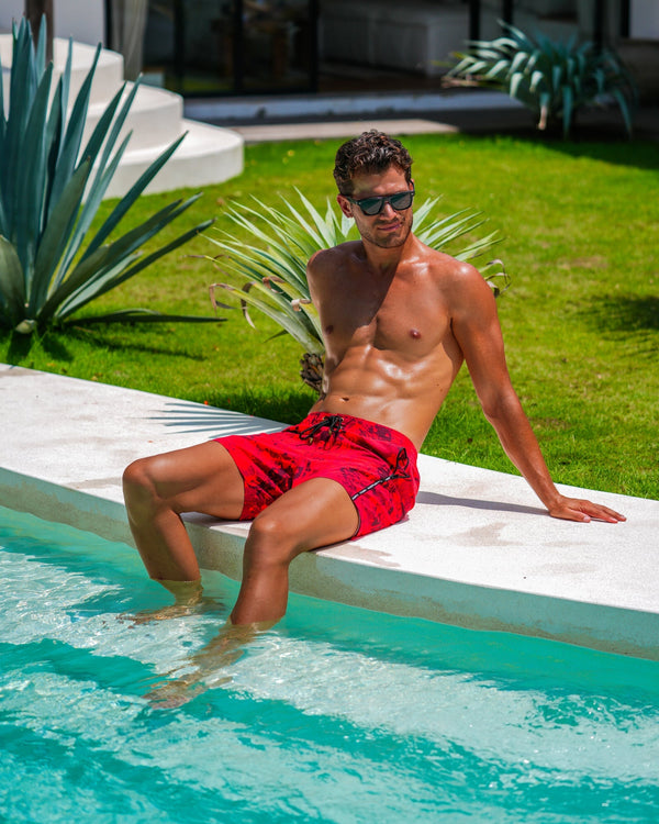 Splatter Swim Shorts Red - 5" Shorts / Board shorts Tucann 