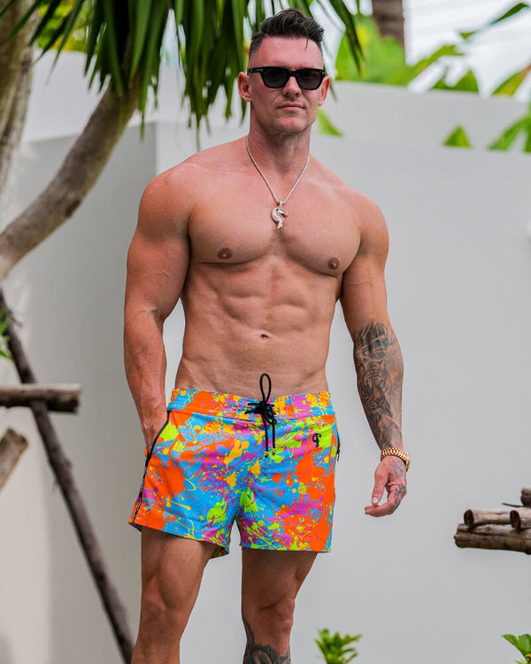 Wild Splatter Aqua - 3" Swim Trunks Tucann 