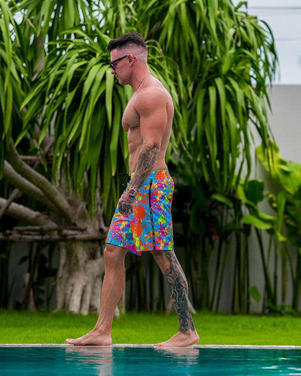 Wild Splatter Aqua - 7" Swim Trunks Tucann 