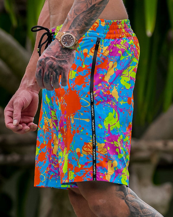 Wild Splatter Aqua - 7" Swim Trunks Tucann 