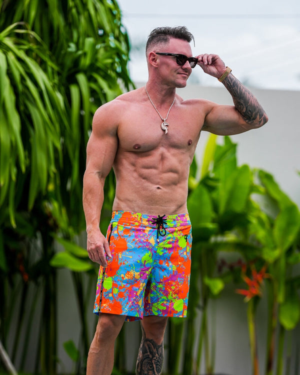 Wild Splatter Aqua - 7" Swim Trunks Tucann 