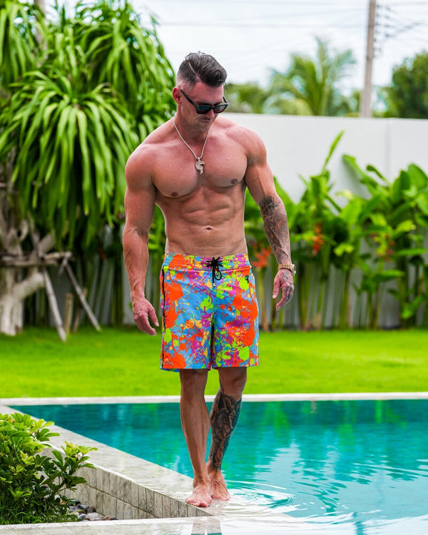 Wild Splatter Aqua - 7" Swim Trunks Tucann 