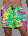Wild Splatter Lime - 3" Swim Trunks Tucann 