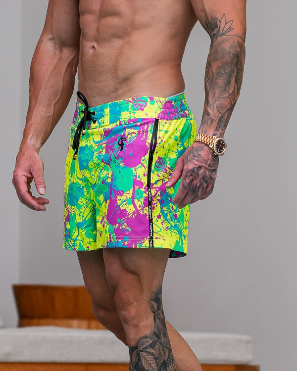 Wild Splatter Lime - 3" Swim Trunks Tucann 