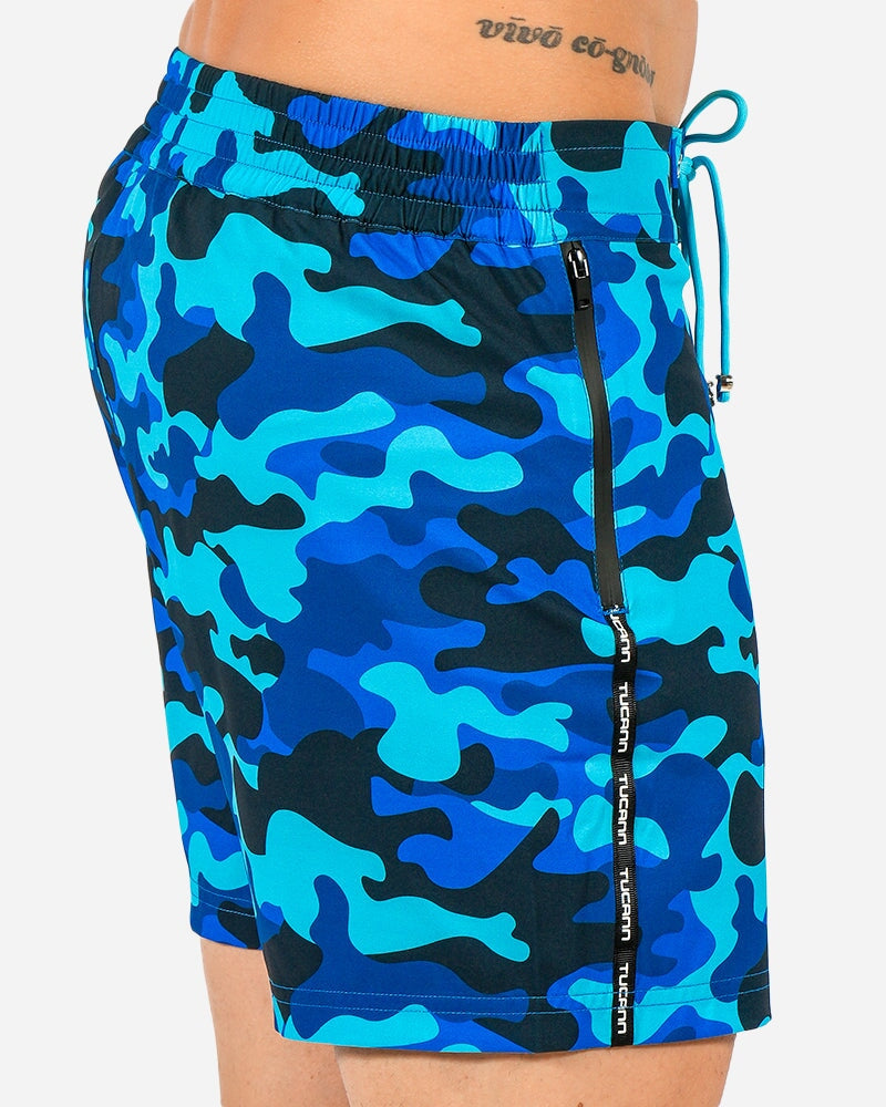 5" Blue Camo Swim Shorts Swim Trunks Tucann 