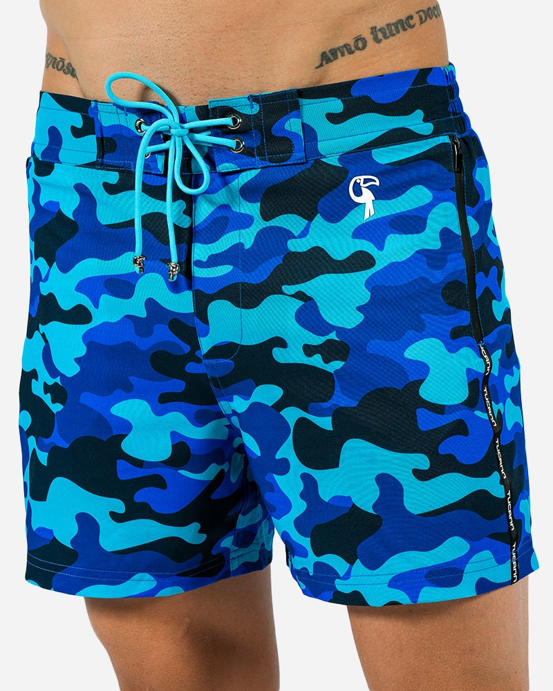 5" Blue Camo Swim Shorts Swim Trunks Tucann 