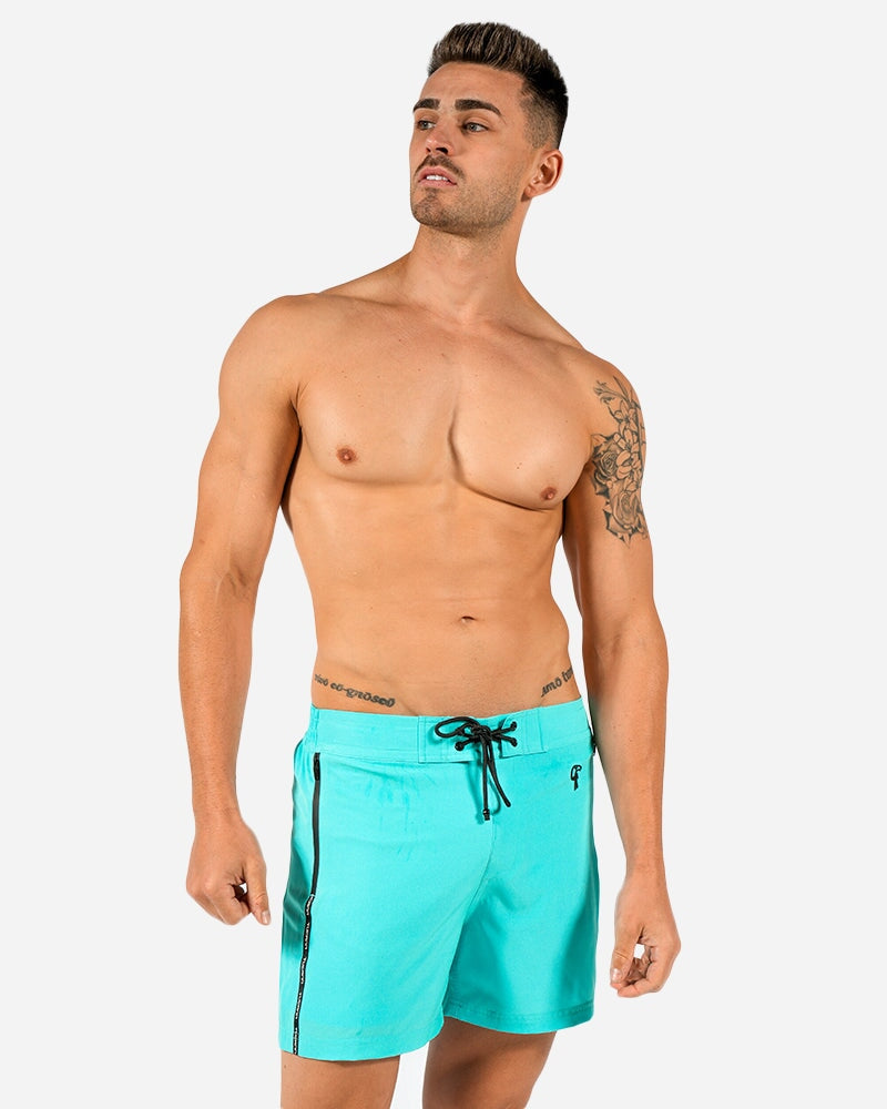 5" Fluro Aqua Swim Shorts Swim Trunks Tucann 