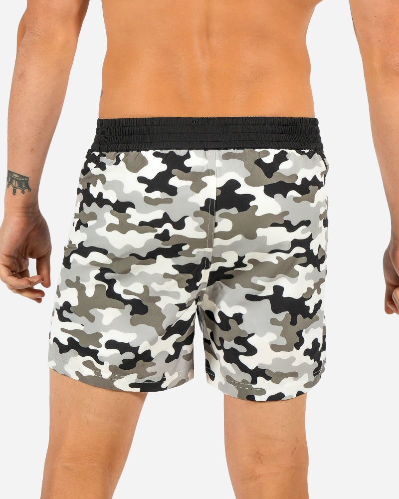 5" Full White Camo Swim Trunks Tucann 