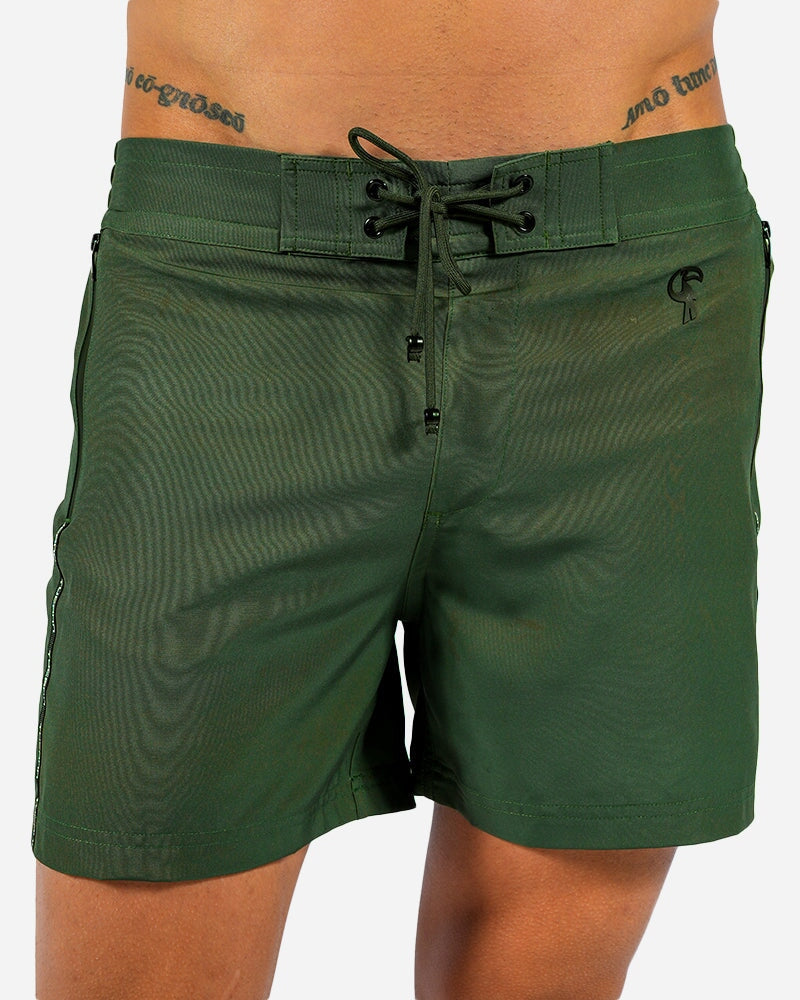 5" Khaki Green Swim Trunks Tucann 