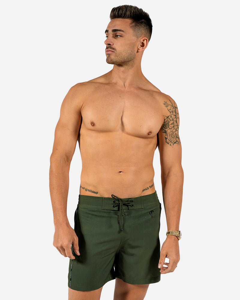 5" Khaki Green Swim Trunks Tucann 