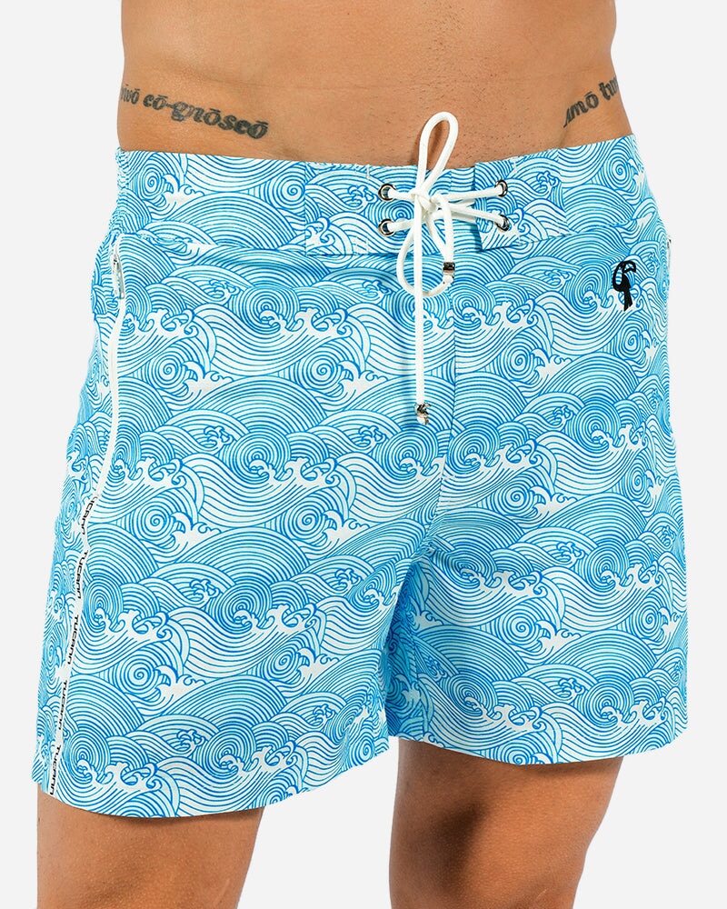 5" Make Waves Blue Swim Trunks Swim Trunks Tucann 