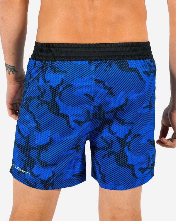 5" Striped Camo Blue Swim Shorts Swim Trunks Tucann 
