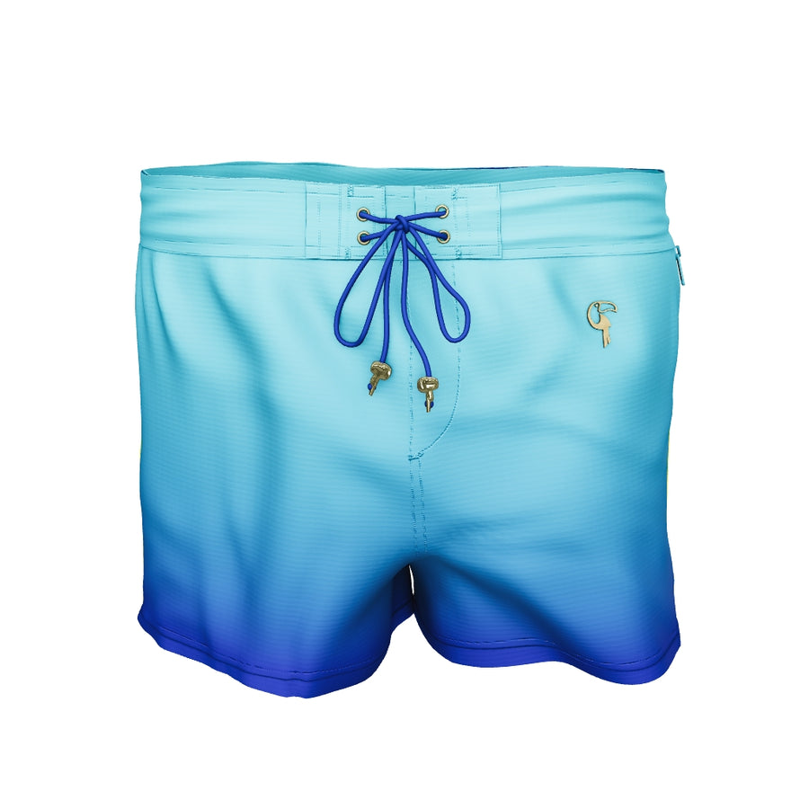 Faded Ocean  High Quality  Compression Lined Swim Trunks 