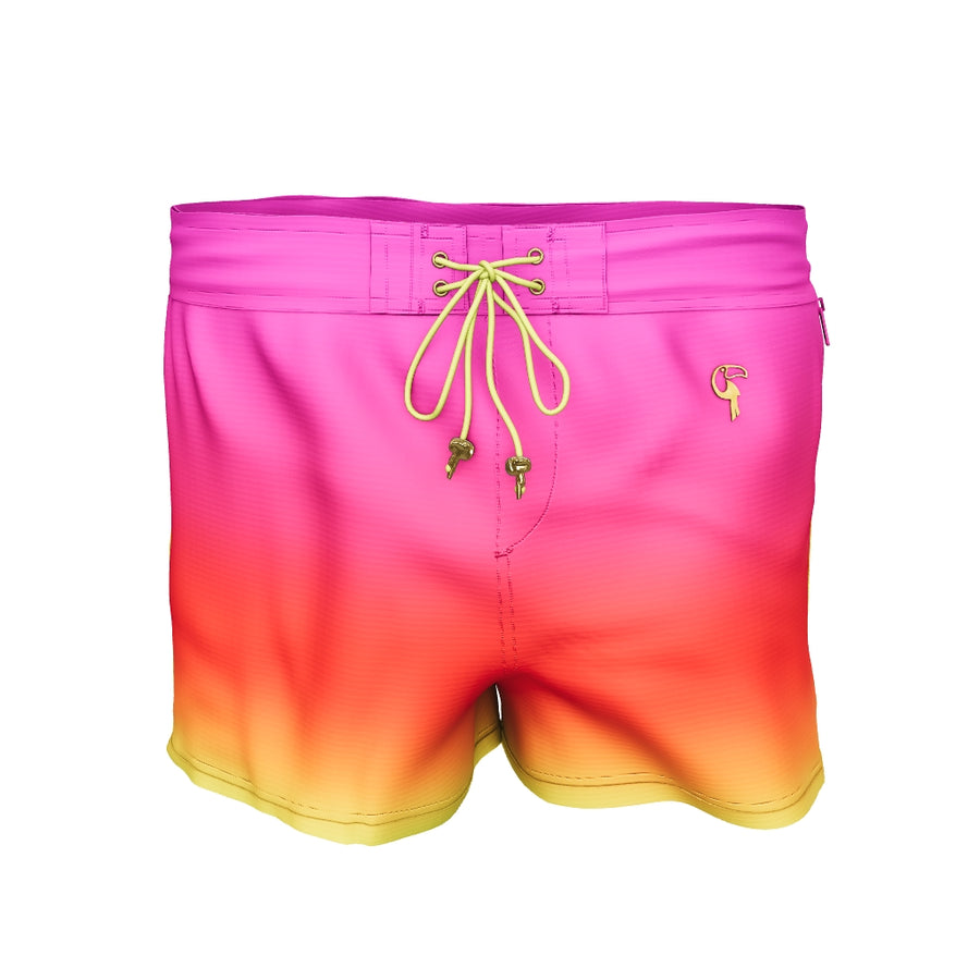 Faded Safron Compression Lined Silky Material Quick Dry Swim Trunks 