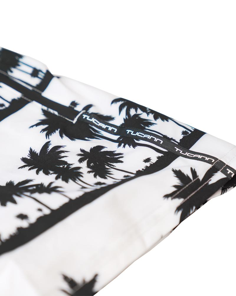 Black Palms White Swim Trunk Shorts / Board shorts Tucann 