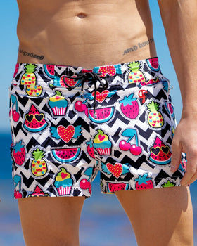 Cherry White Swim Shorts Shorts / Board shorts Tucann 