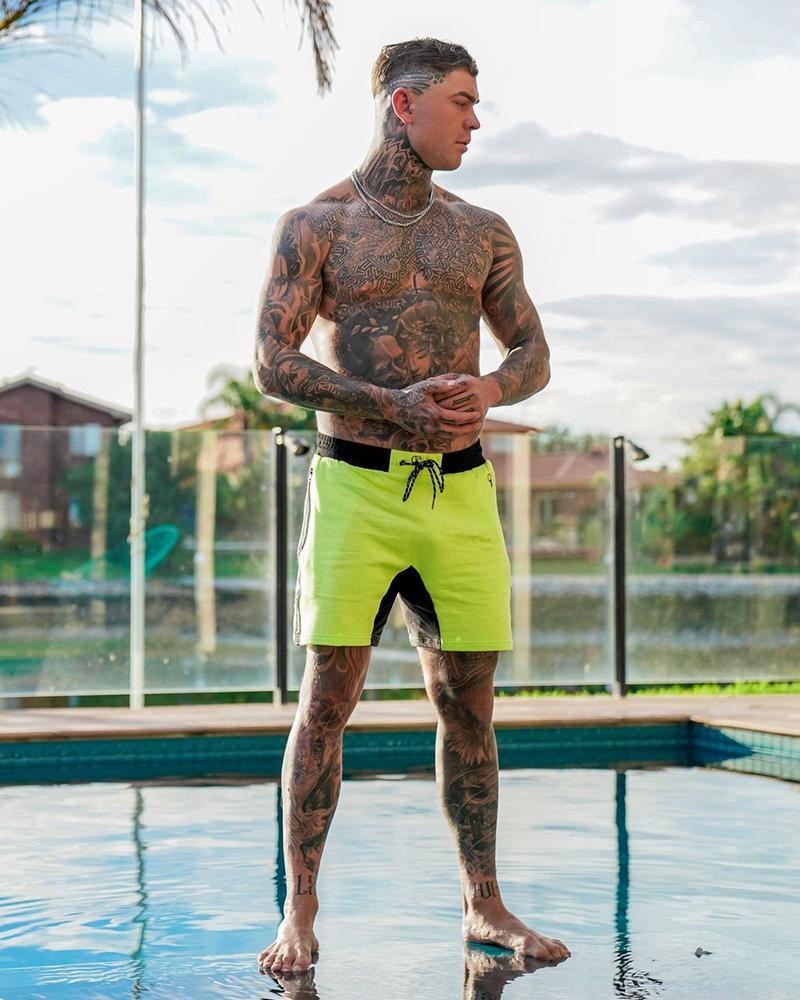 Men's Comfy Shorts - Lime Green Shorts / Board shorts Tucann 