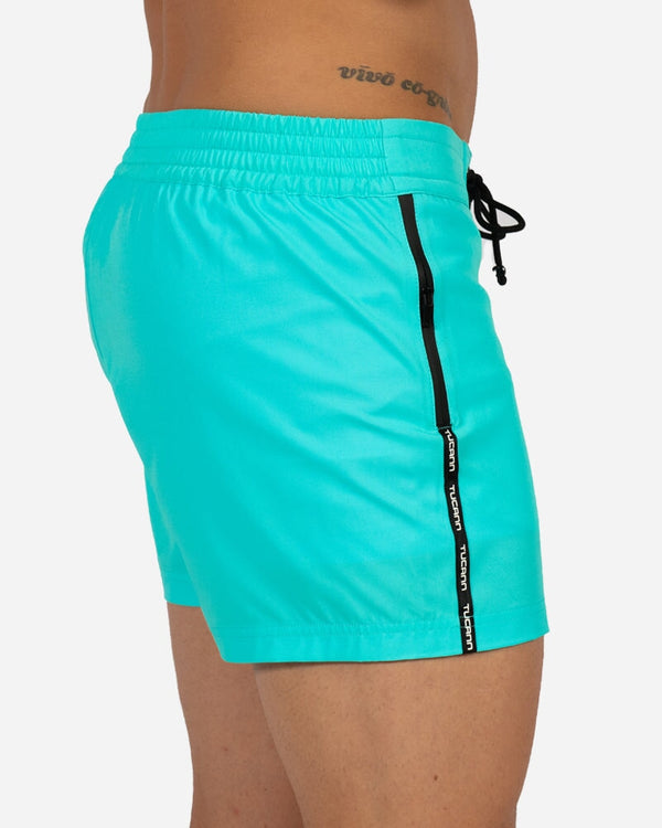 Fluro Aqua Swim Shorts - 3" Swim Trunks Tucann 