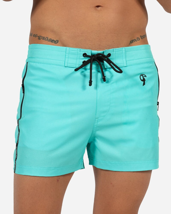 Fluro Aqua Swim Shorts - 3" Swim Trunks Tucann 
