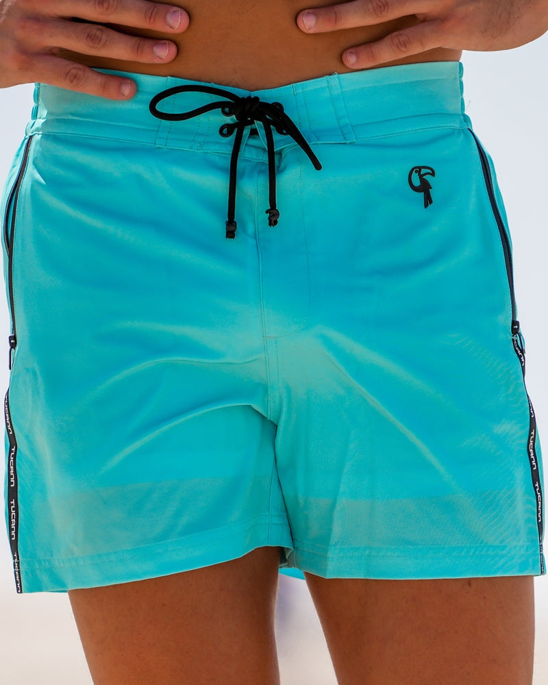 Fluro Aqua Swim Shorts - 5" Swim Trunks Tucann 