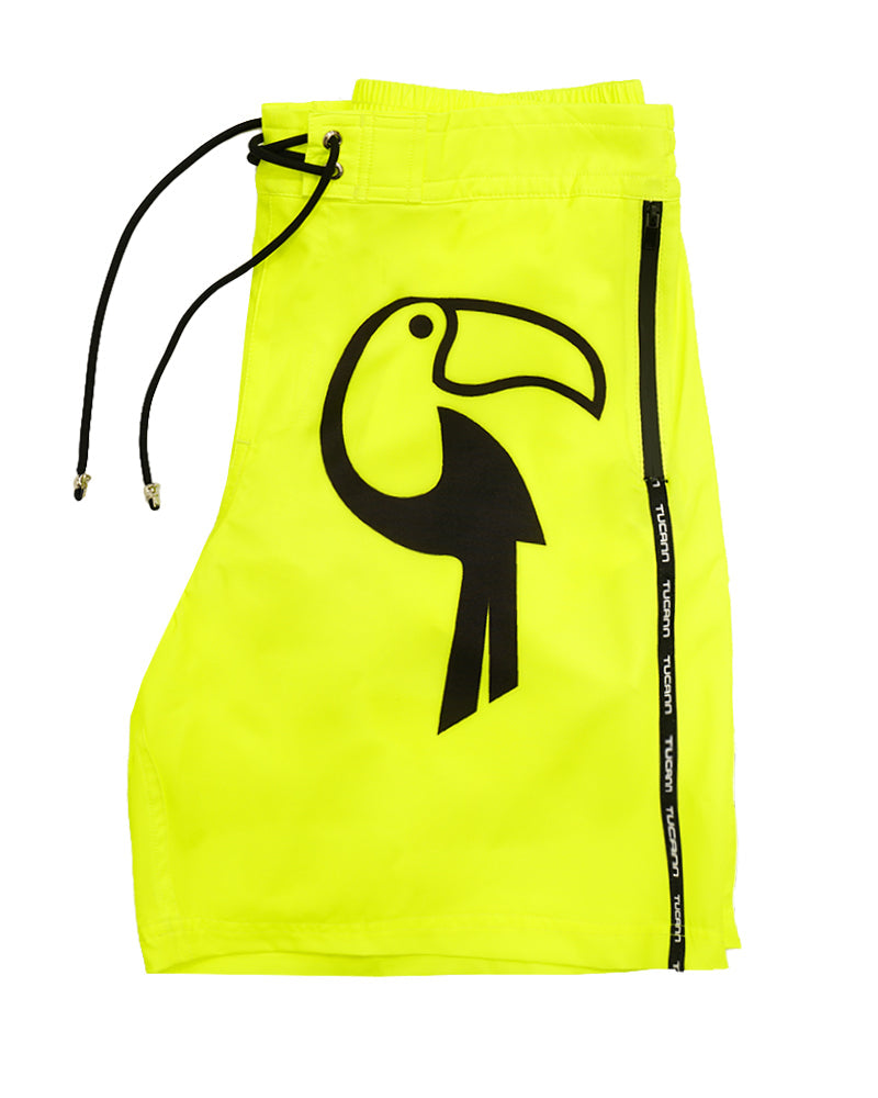 Fluro Yellow Mid Length - 7" Swim Shorts Shorts / Board shorts Tucann 