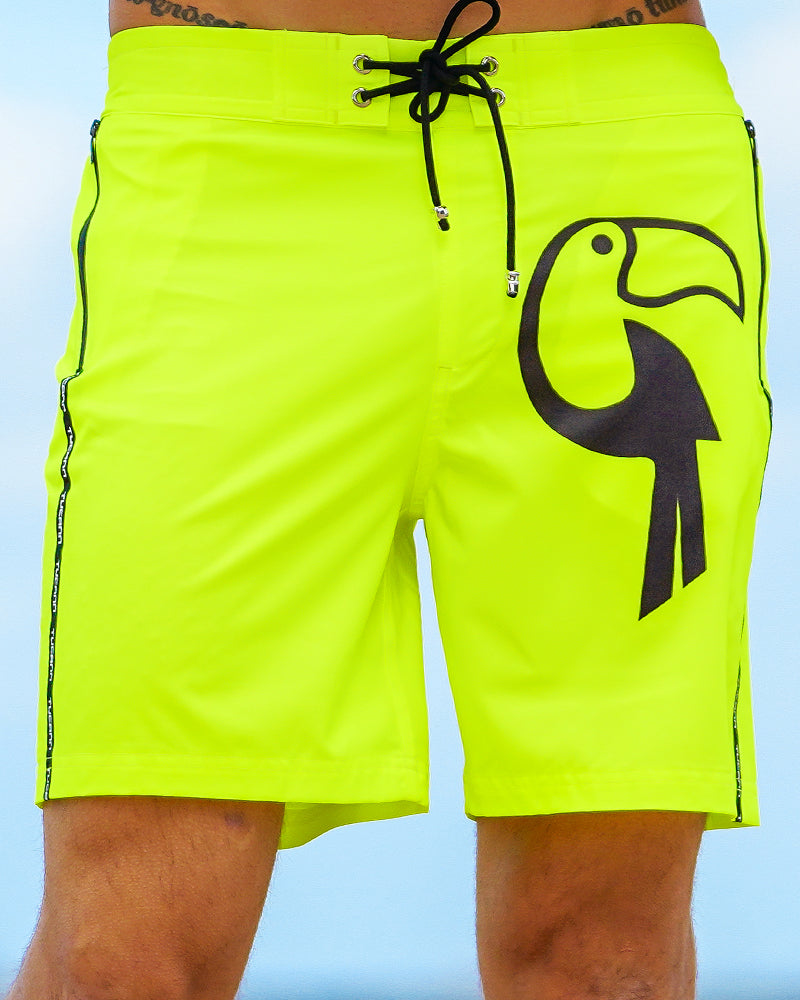 Fluro Yellow Mid Length - 7" Swim Shorts Shorts / Board shorts Tucann 