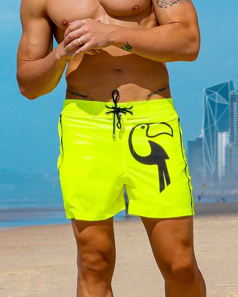 5" Fluro Yellow Swim Trunks Tucann America