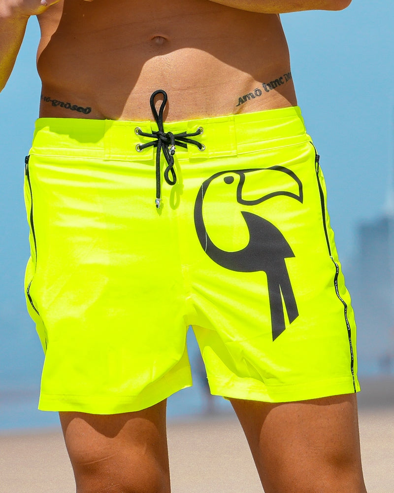 Fluro Yellow Swim Trunks - 5" Shorts / Board shorts Tucann 