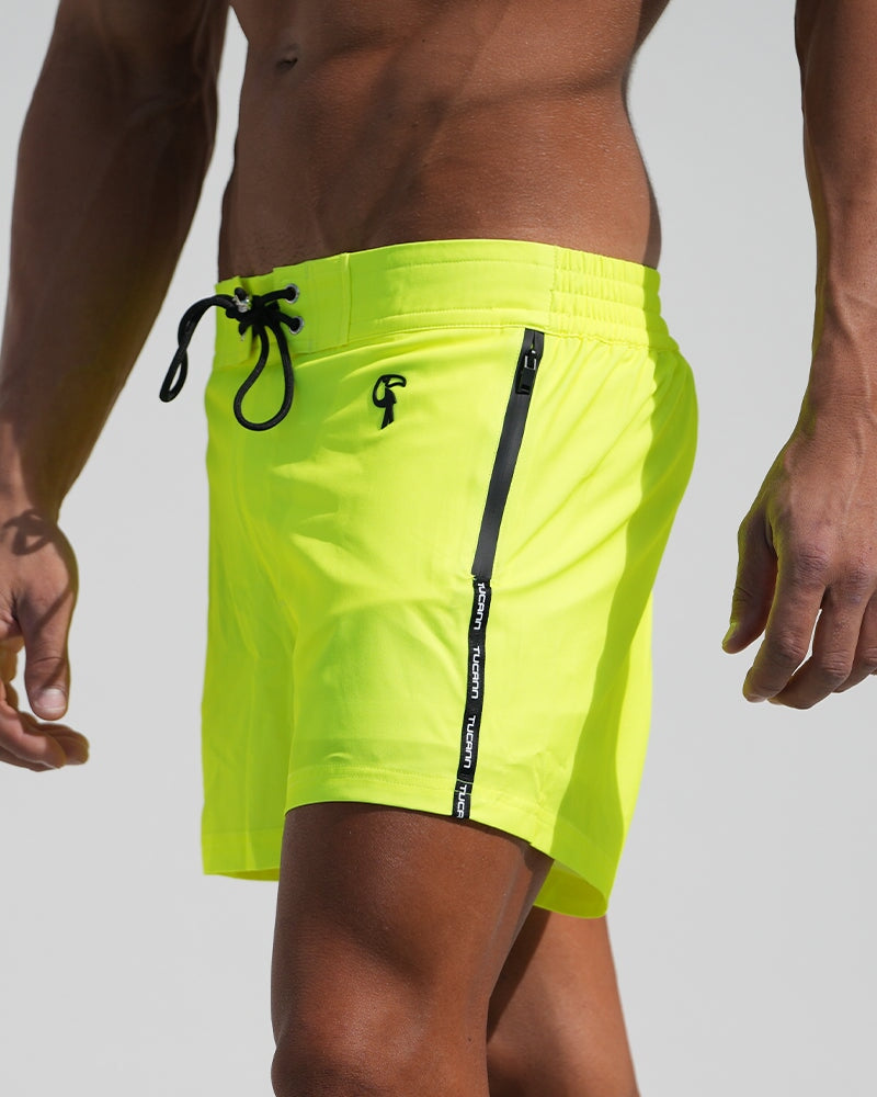 Fluro Yellow Tucann Swim Shorts V2 - 3" Shorts / Board shorts Tucann 