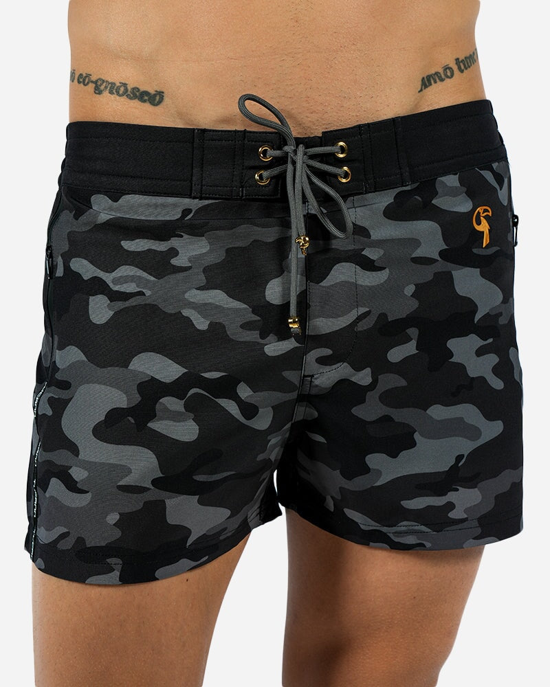 Full Black Camo Swim Trunks Tucann 