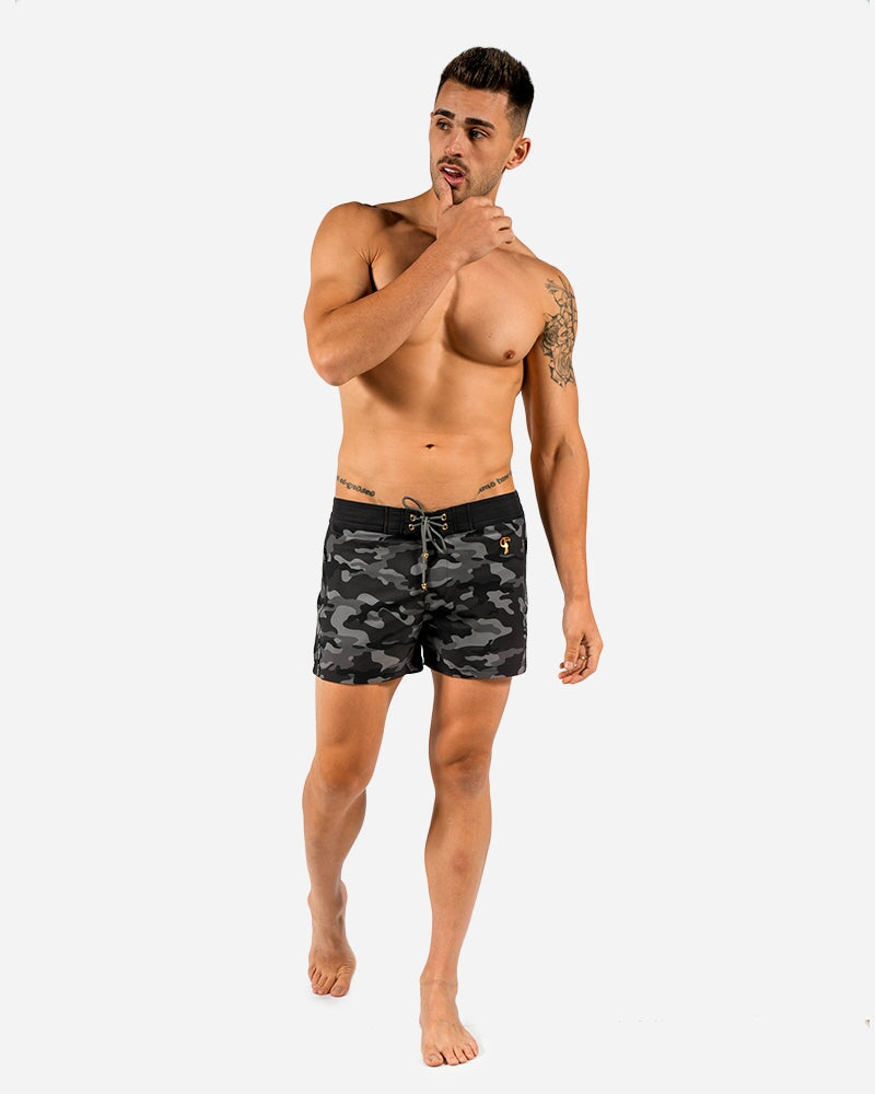 Full Black Camo Swim Trunks Tucann 