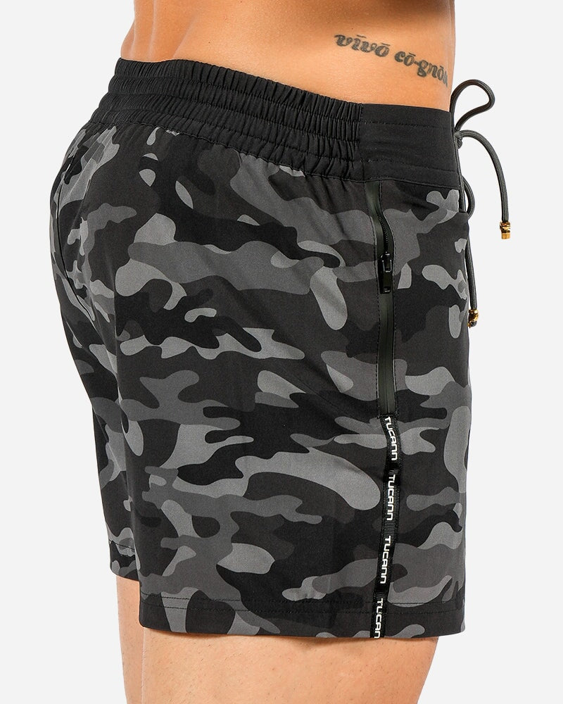 Full Black Camo Swim Trunks Tucann 