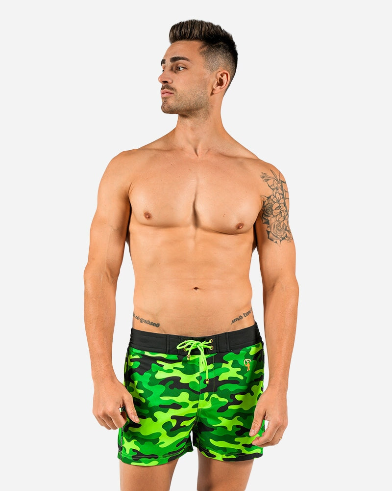 Full Jungle Green Camo Swim Trunks Tucann 