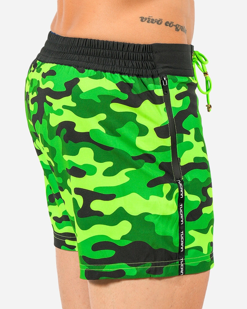 Full Jungle Green Camo Swim Trunks Tucann 