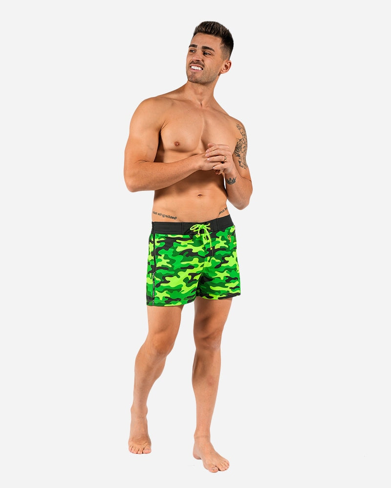 Full Jungle Green Camo Swim Trunks Tucann 