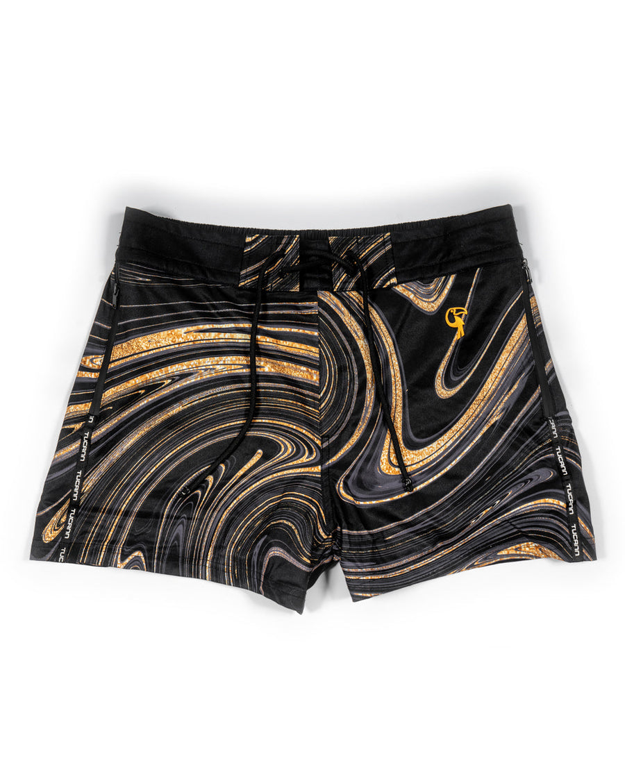 Gold Flake Swirl Swim Trunks Tucann 