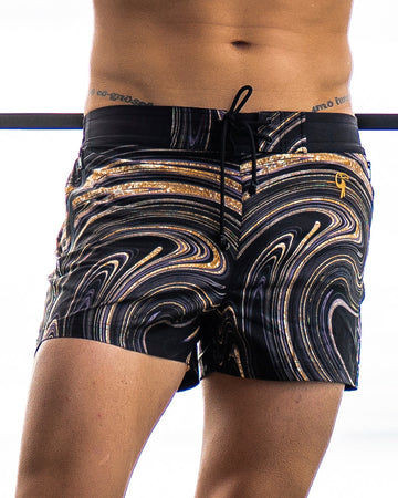 Gold Flake Swirl Swim Trunks Tucann S 