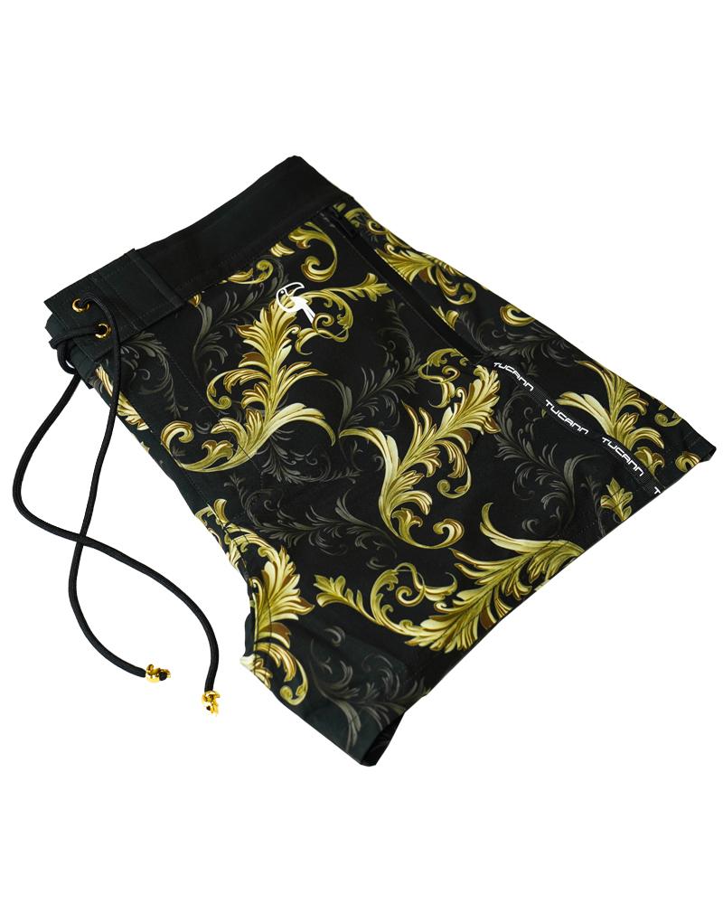 Gold Leaf Dark Green Swim Shorts Shorts / Board shorts Tucann 