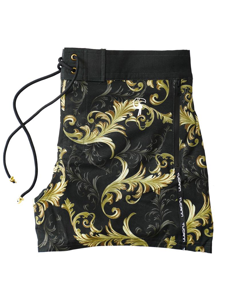 Gold Leaf Dark Green Swim Shorts Shorts / Board shorts Tucann 