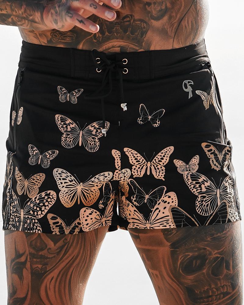 Golden Butterflies Swim Trunks Shorts / Board shorts Tucann 