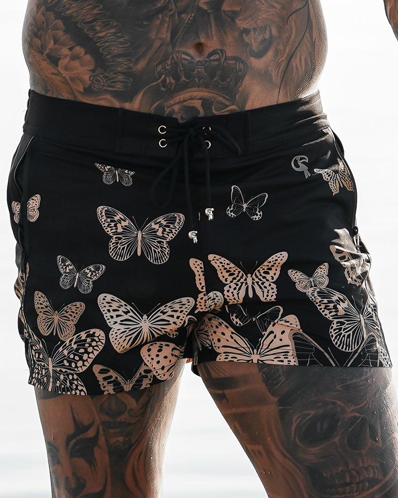 Golden Butterflies Swim Trunks Shorts / Board shorts Tucann 