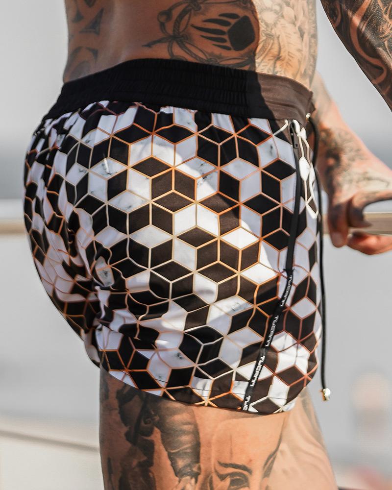 Golden Tiles Swim Trunks Shorts / Board shorts Tucann 