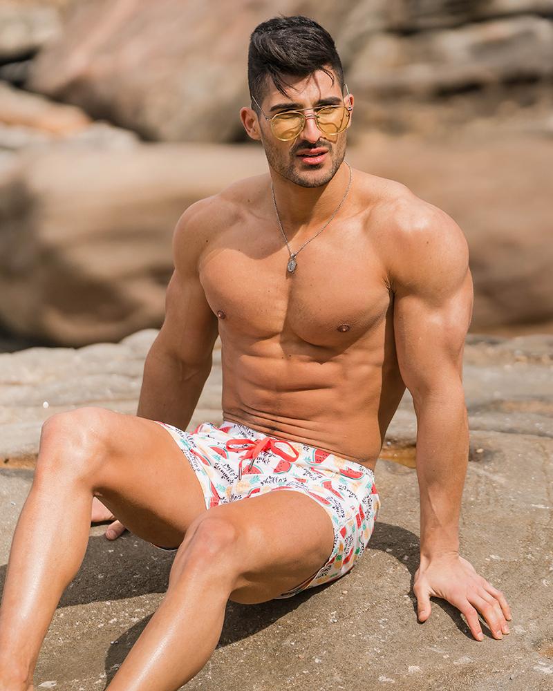 Hello Summer White Swim Shorts Shorts / Board shorts Tucann 