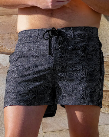 Make Waves Black Trunks Shorts / Board shorts Tucann 