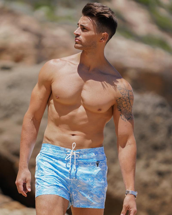 Make Waves Blue Swim Shorts Shorts / Board shorts Tucann 
